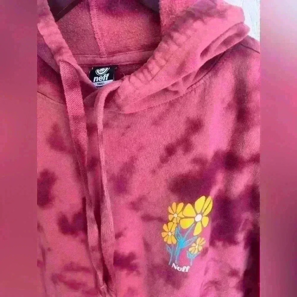 Neff Women’s Floral Tie-Dyed Cotton Long Sleeve Graphic Pullover Hoodie Size S - Picture 4 of 5